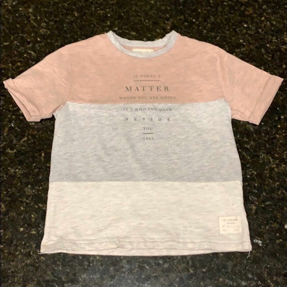 Zara Boys Color Block Text Tee. Size 6